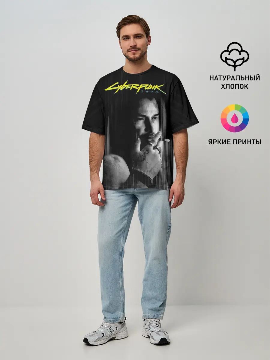Мужская футболка оверсайз / Cyberpunk 2077 | Джонни
