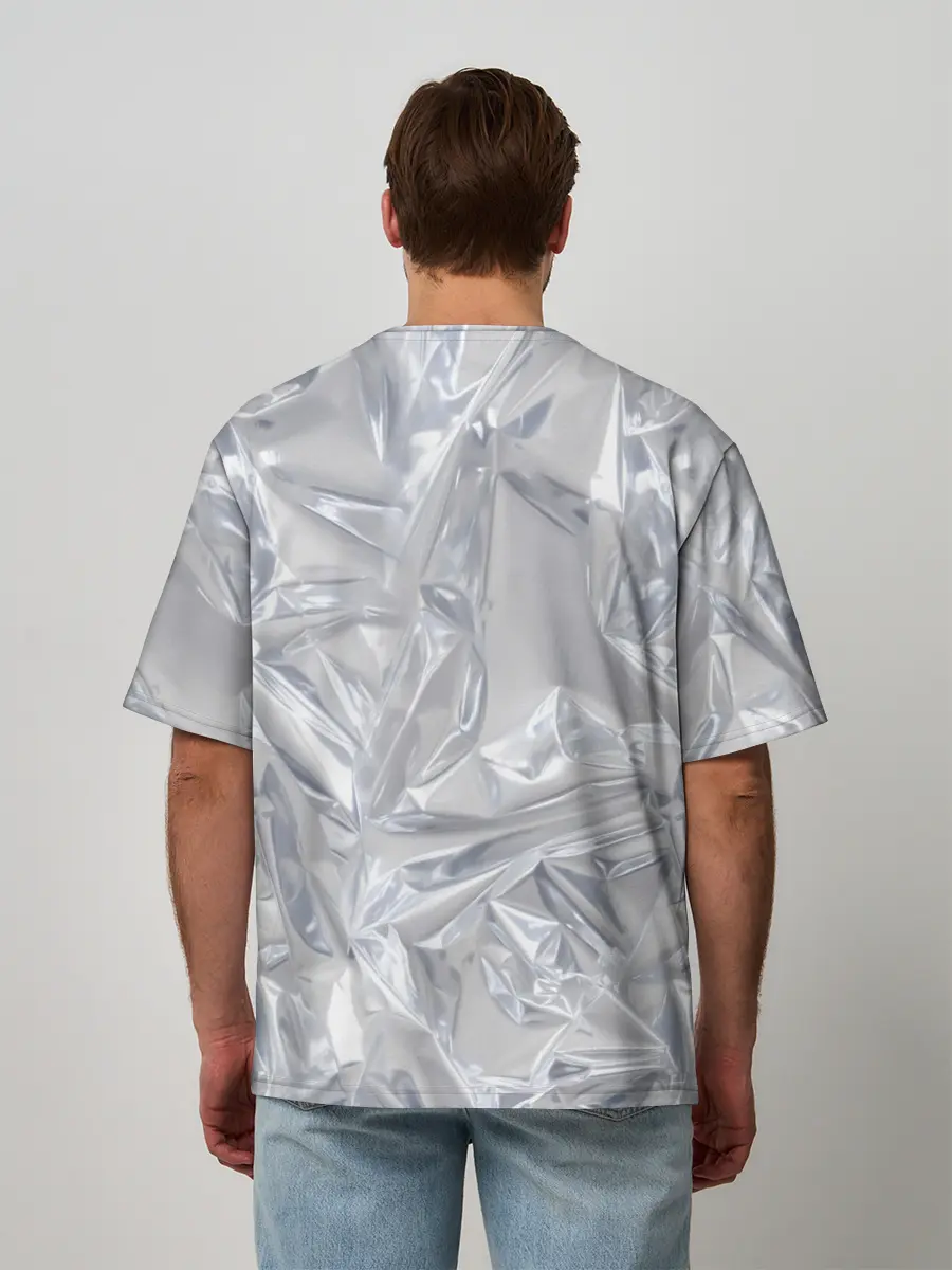 Мужская футболка оверсайз / Голографичная фольга