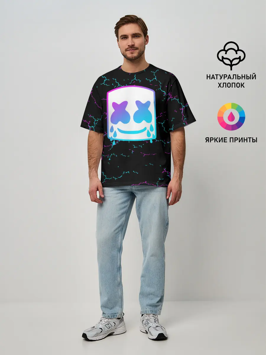 Мужская футболка оверсайз / MARSHMELLO NEON | МАРШМЕЛЛО НЕОН.