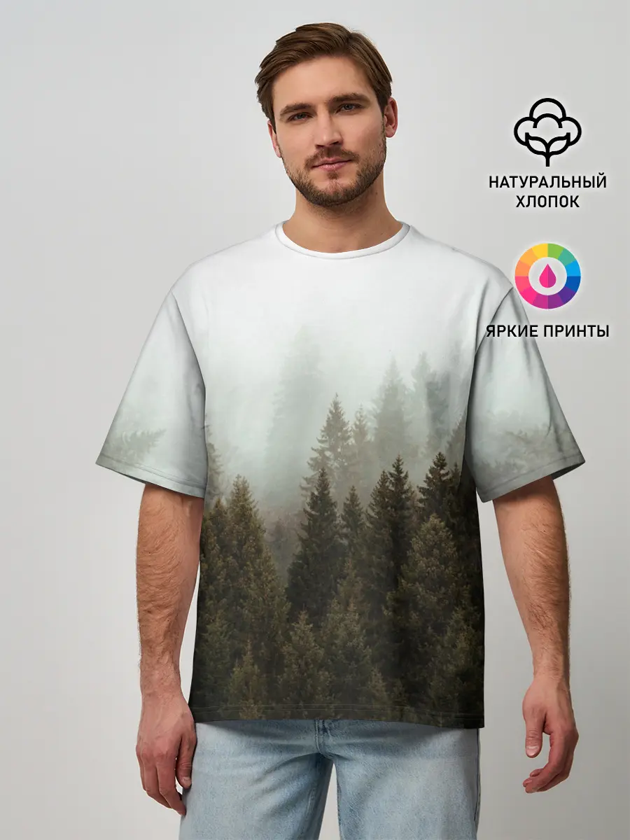 Мужская футболка оверсайз / Деревья