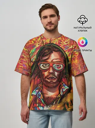 Мужская футболка оверсайз / Hotline Miami 2: Wrong Number