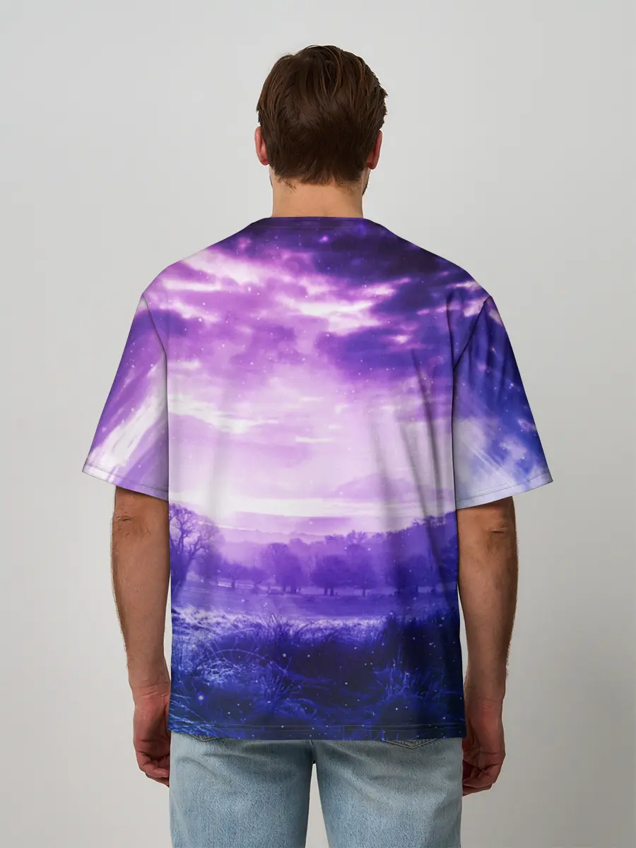 Мужская футболка оверсайз / ФИОЛЕТОВЫЙ РАЙ