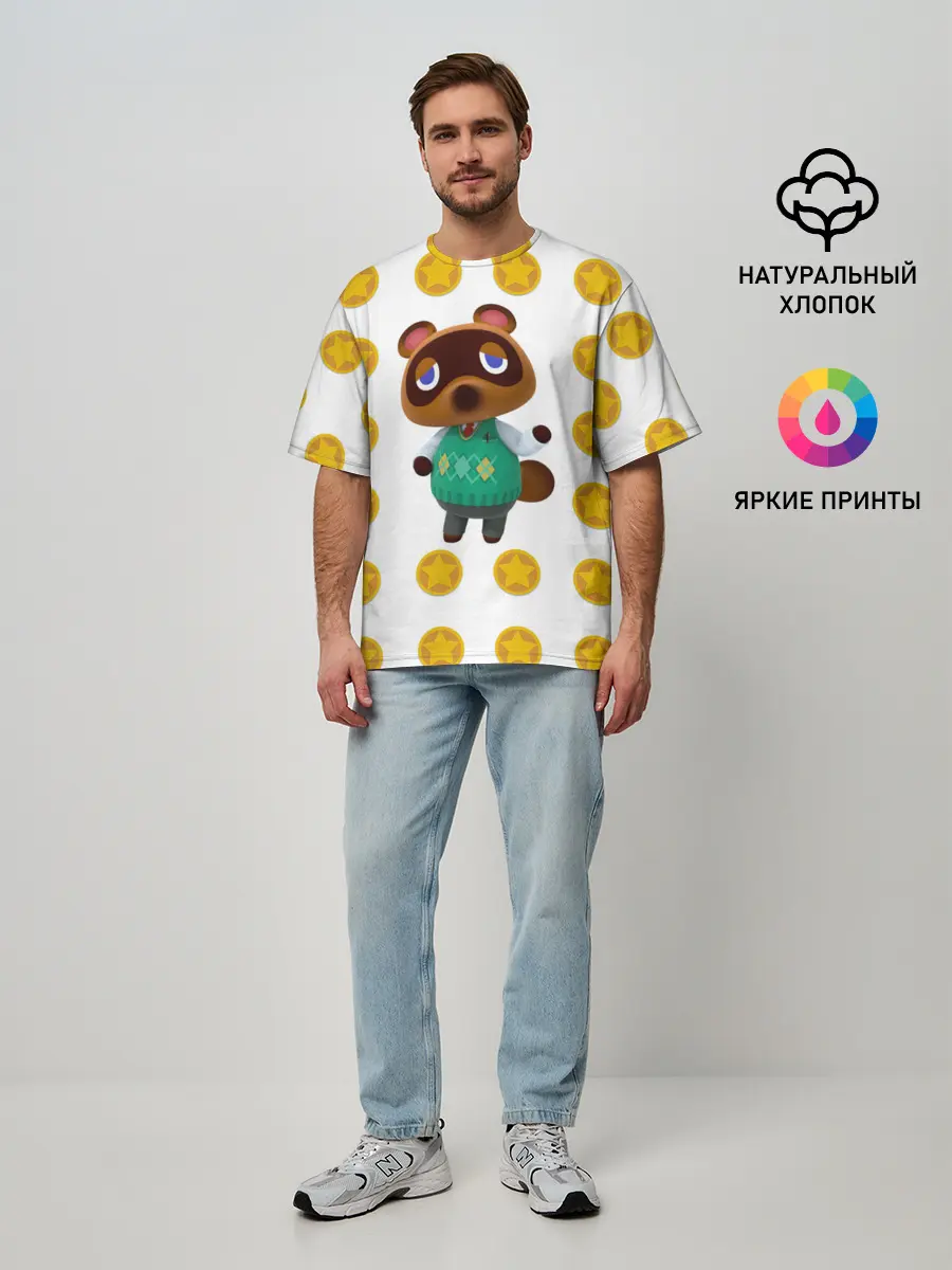 Мужская футболка оверсайз / Animal crossing - Nook