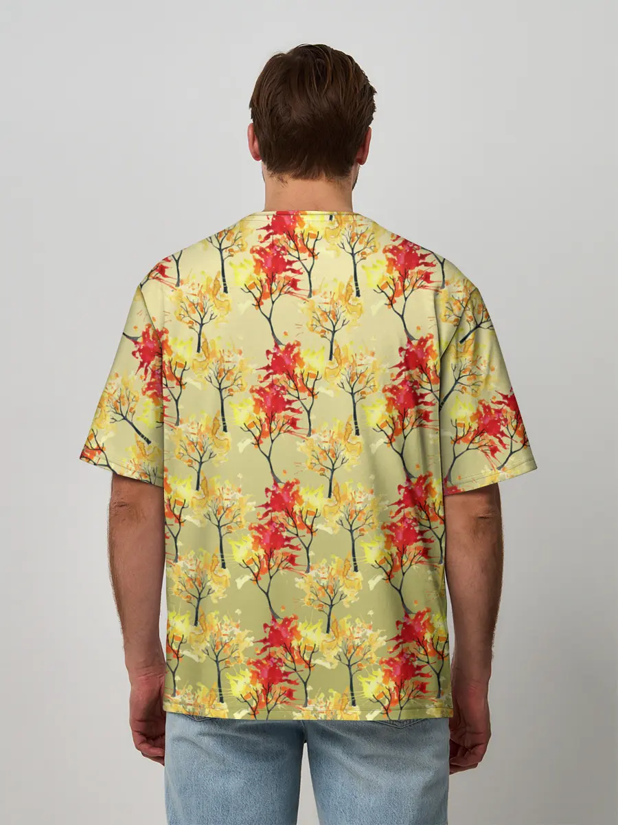 Мужская футболка оверсайз / самый осенний принт