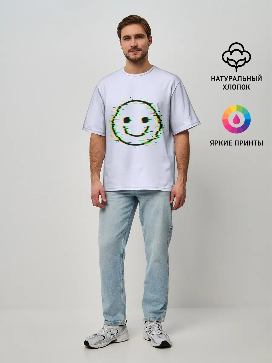 Мужская футболка оверсайз / Smile