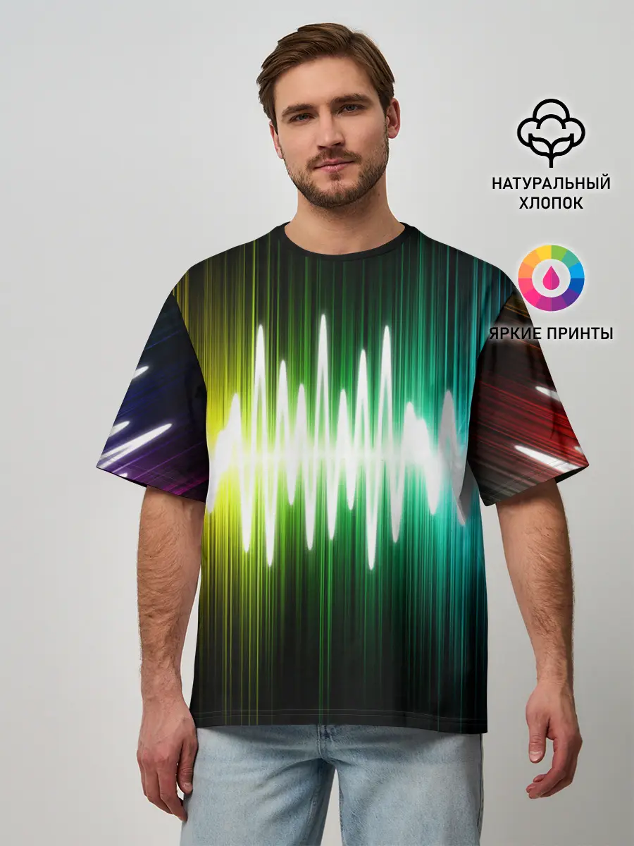 Мужская футболка оверсайз / music