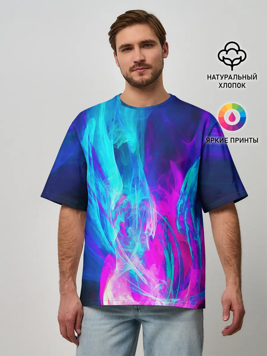 Мужская футболка оверсайз / НЕОНОВЫЕ КРАСКИ