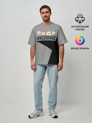 Мужская футболка оверсайз / FINGERBANG