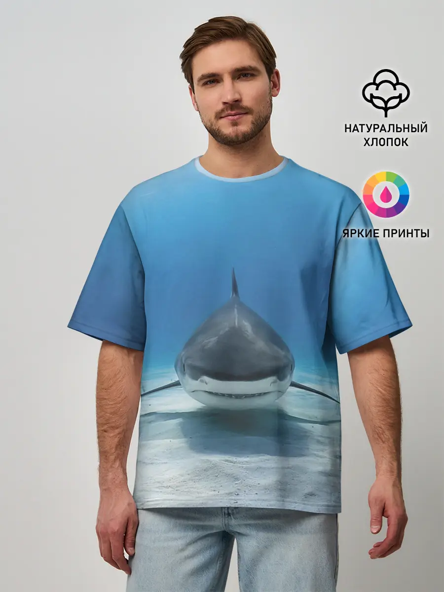 Мужская футболка оверсайз / Анфас