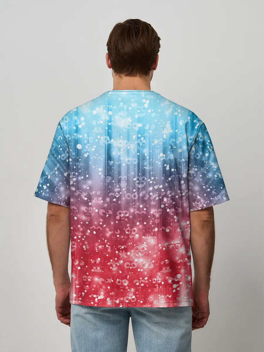 Мужская футболка оверсайз / Новогодний Спанч Боб