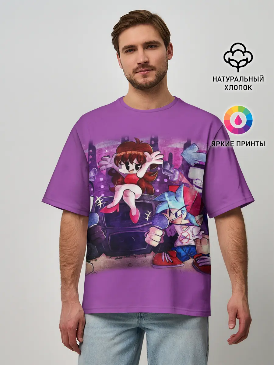 Мужская футболка оверсайз / Friday Night Funkin рисунок