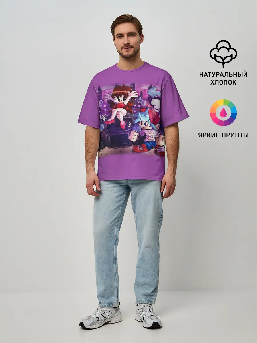 Мужская футболка оверсайз / Friday Night Funkin рисунок