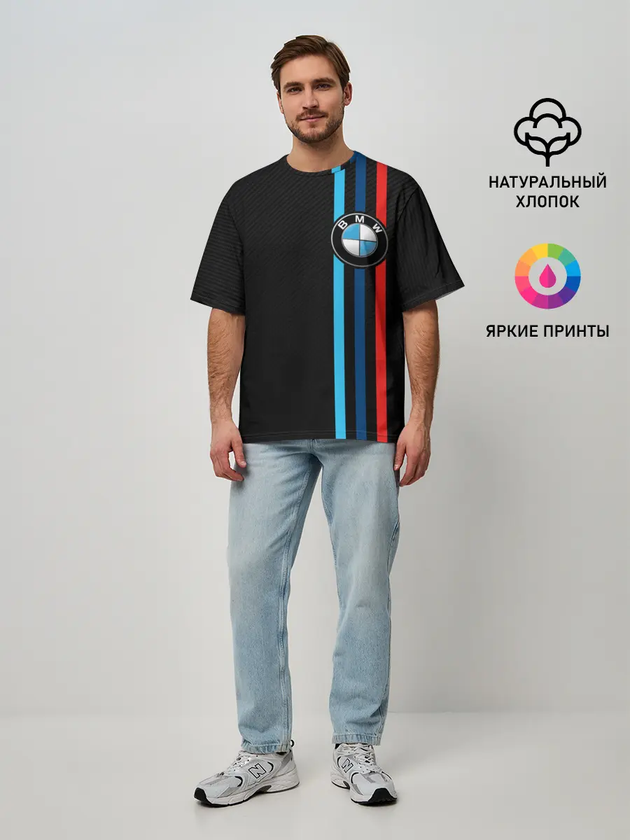 Мужская футболка оверсайз / BMW M SPORT CARBON