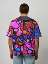 Мужская футболка оверсайз / Неоновое граффити