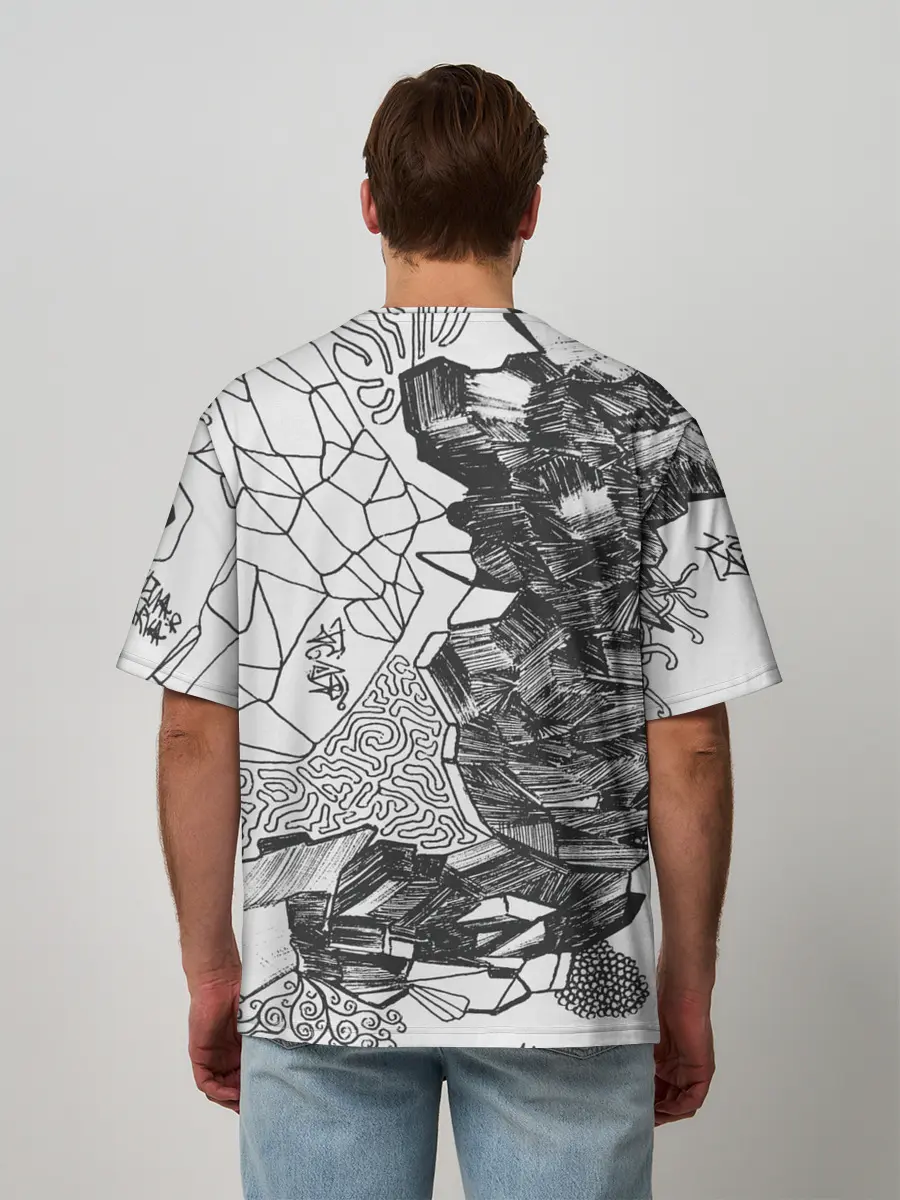 Мужская футболка оверсайз / Структурная мозайка