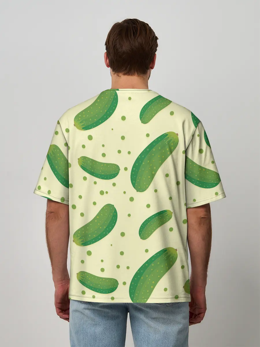 Мужская футболка оверсайз / Огурчики