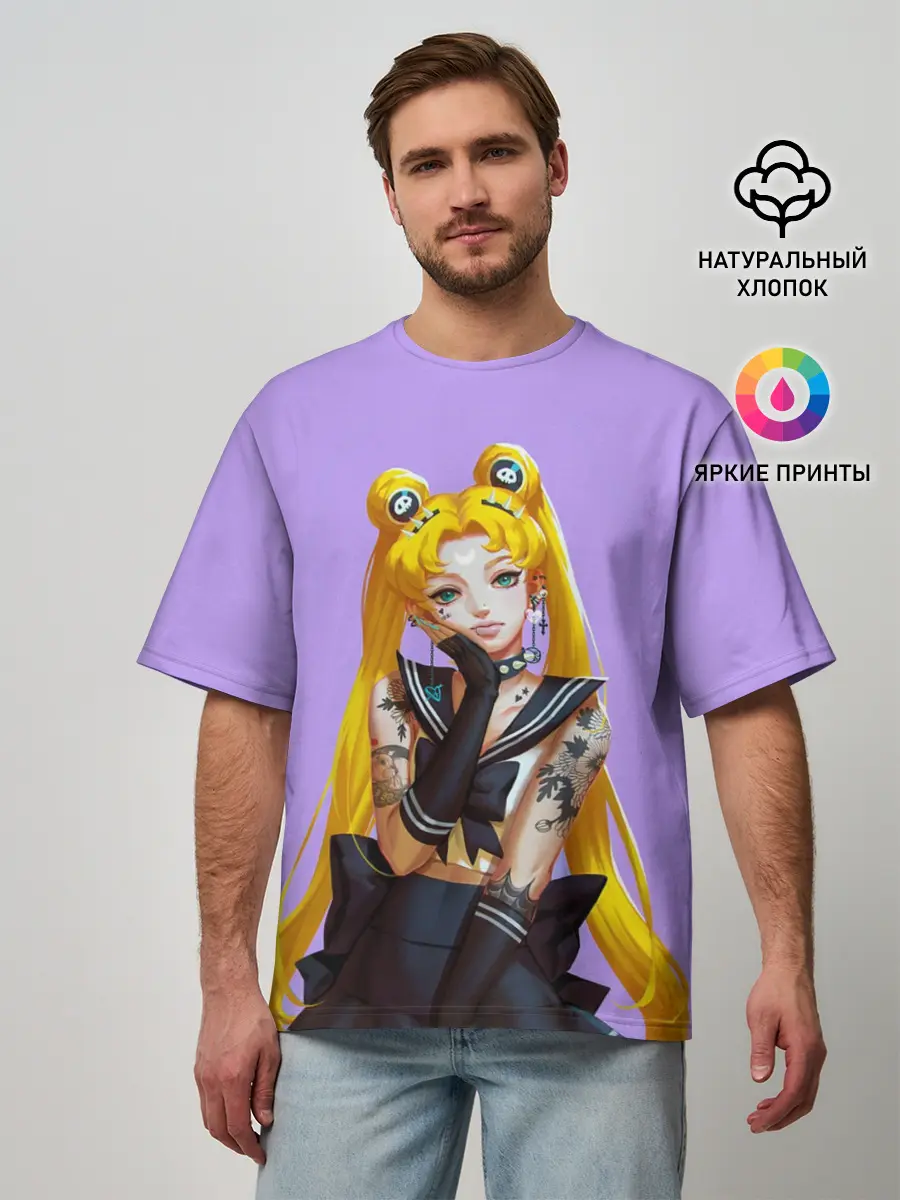 Мужская футболка оверсайз / SAILOR MOON