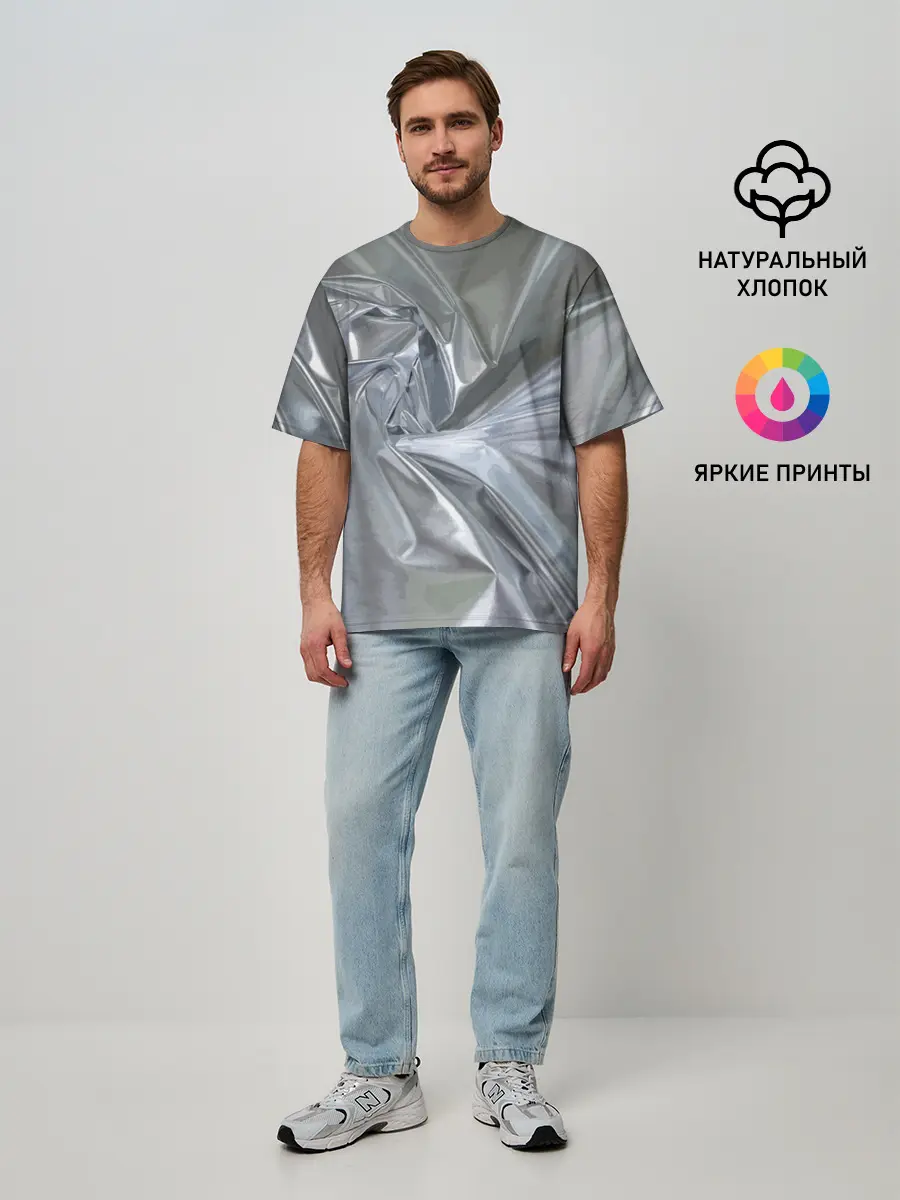 Мужская футболка оверсайз / Чарующая фольга