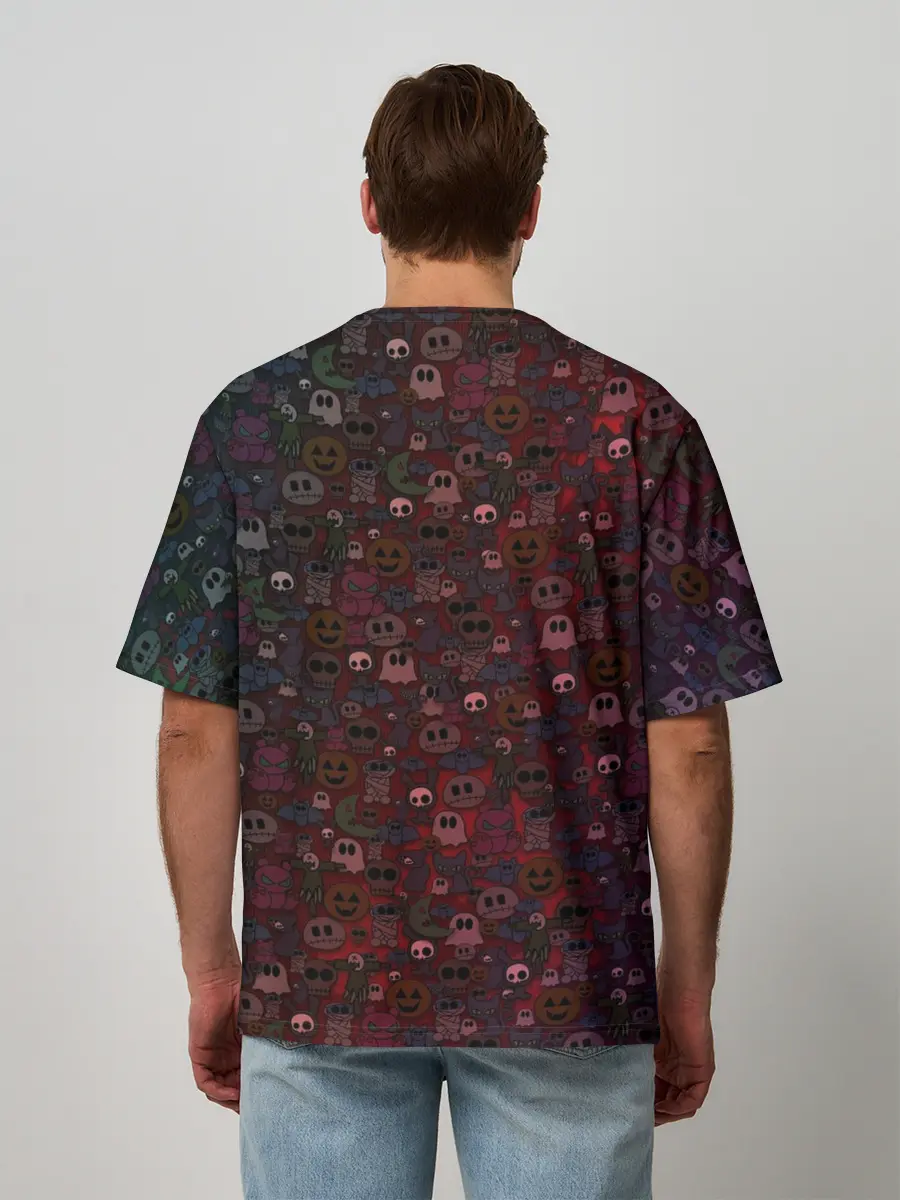 Мужская футболка оверсайз / большой хэллоуин
