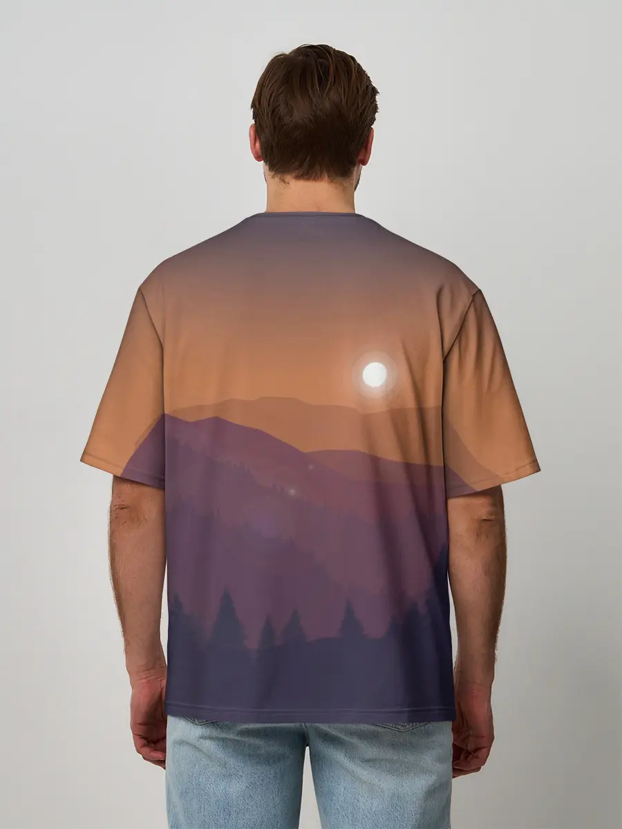 Мужская футболка оверсайз / Горы