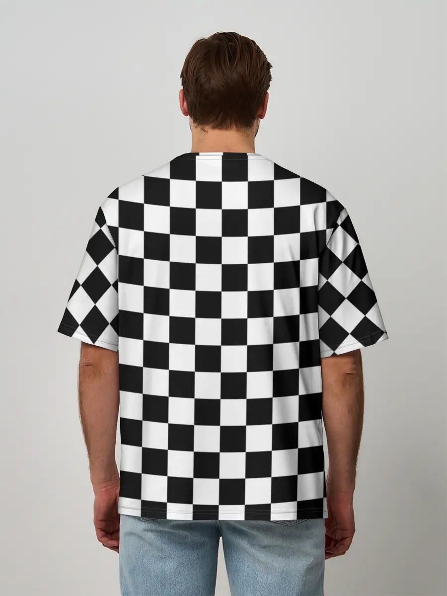 Мужская футболка оверсайз / Шахматка