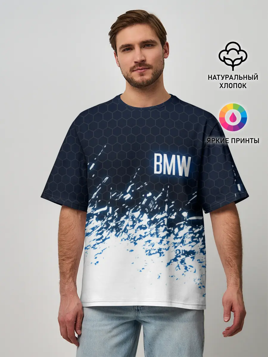 Мужская футболка оверсайз / BMW