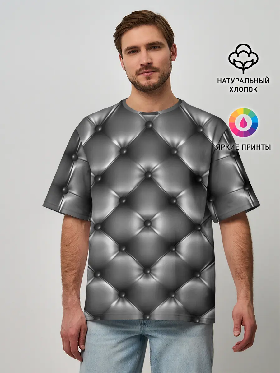 Мужская футболка оверсайз / Мебельная Обшивка