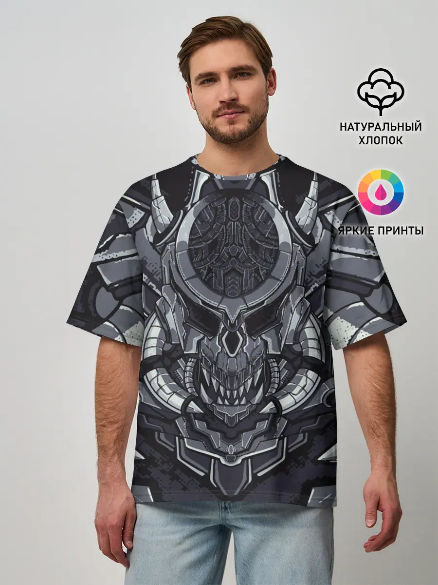 Мужская футболка оверсайз / Механический робот