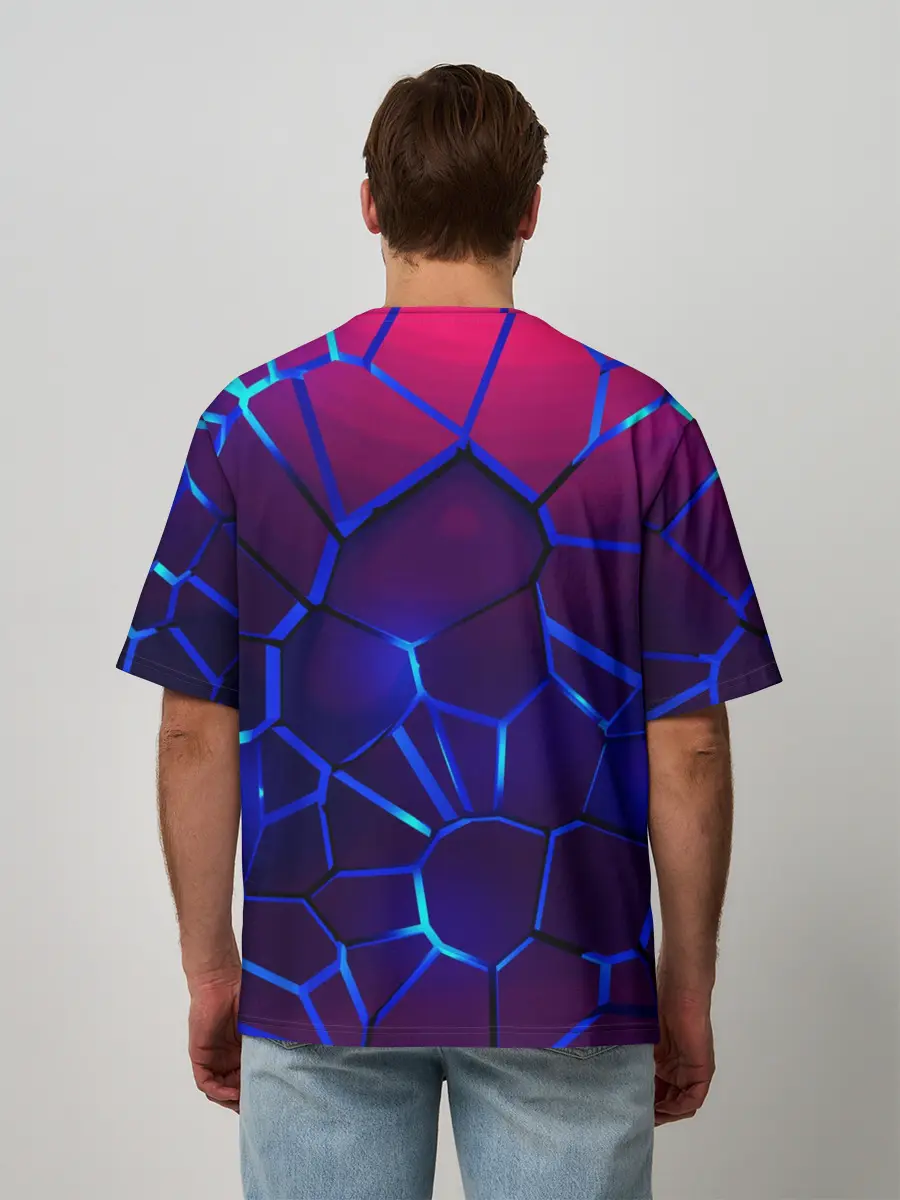 Мужская футболка оверсайз / 3D плиты с подсветкой | FORD