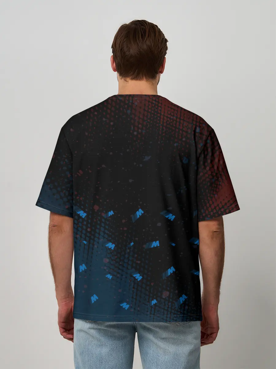 Мужская футболка оверсайз / BMW - Halftone