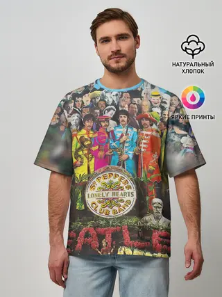 Мужская футболка оверсайз / THE BEATLES