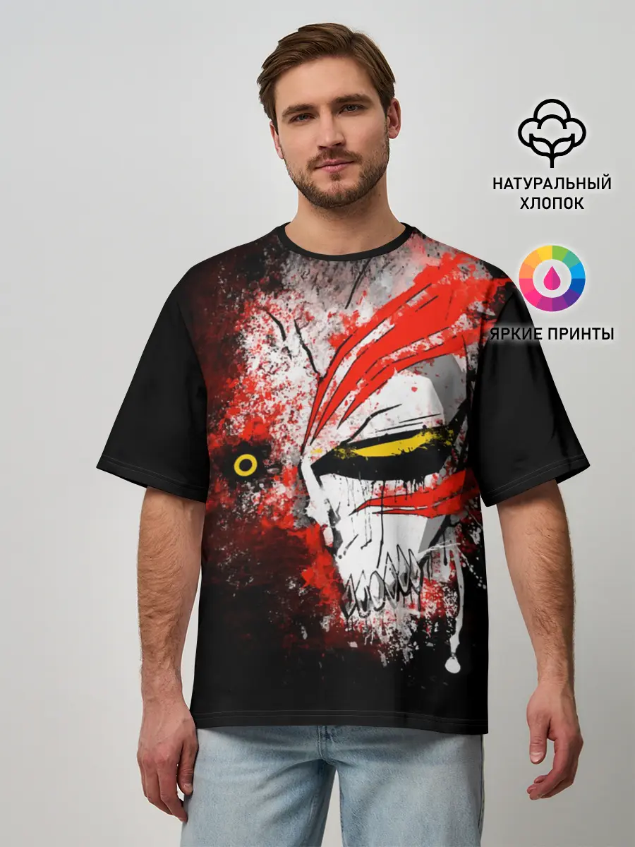 Мужская футболка оверсайз / BLEACH face