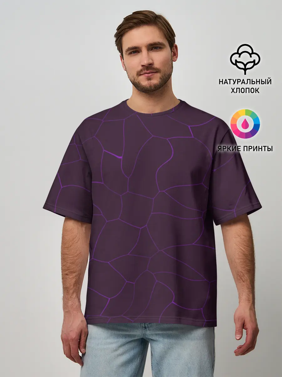 Мужская футболка оверсайз / Вишневые разломы