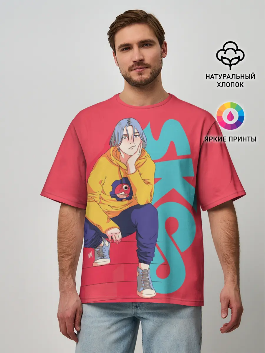 Мужская футболка оверсайз / SK8 the Infinity Langa