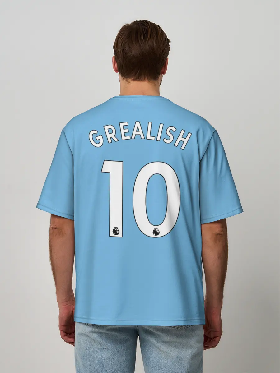 Мужская футболка оверсайз / Джек Грилиш Манчестер Сити