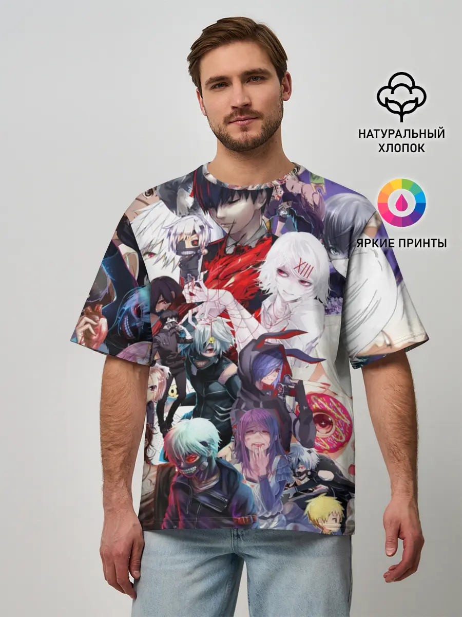 Мужская футболка оверсайз / Tokyo-Ghoul