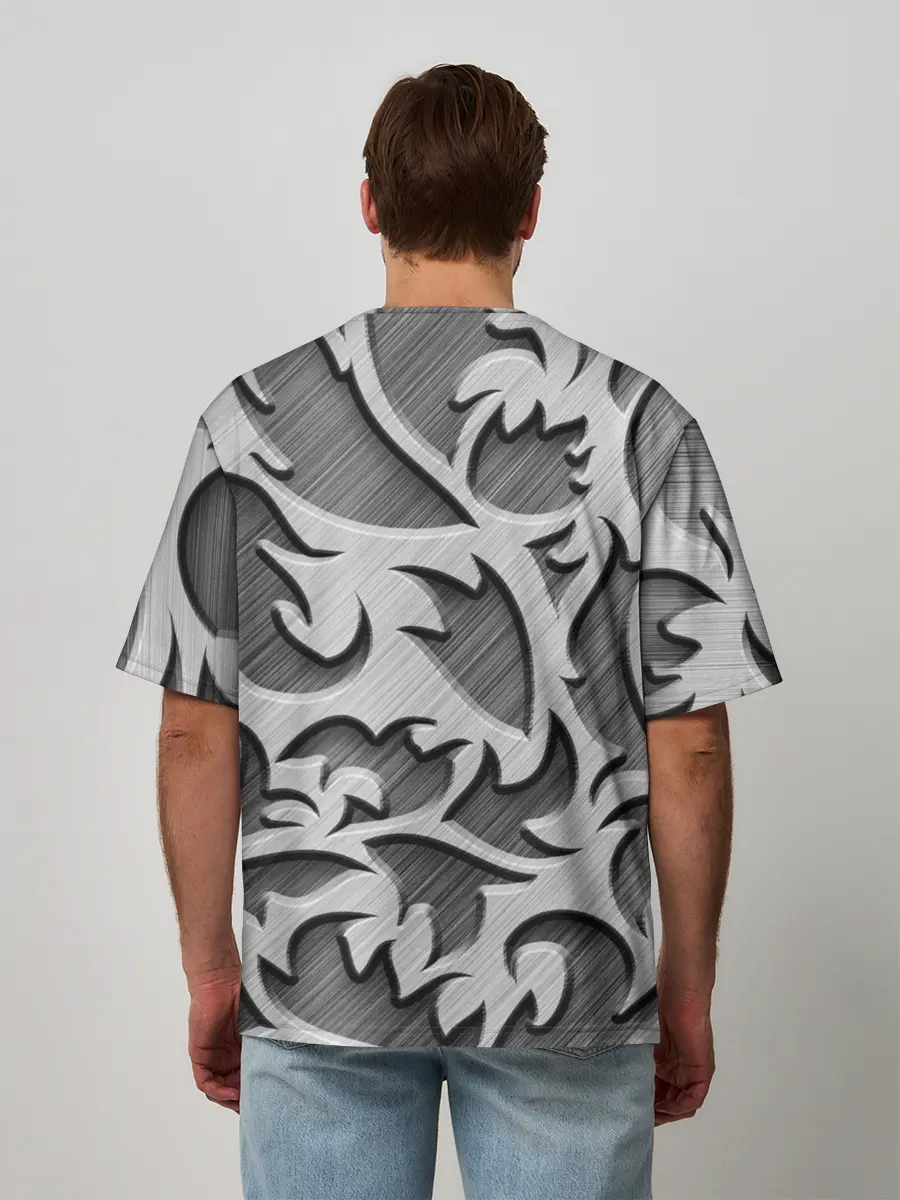 Мужская футболка оверсайз / Монохромный узор