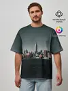 Мужская футболка оверсайз / Вид на Нью Йорк