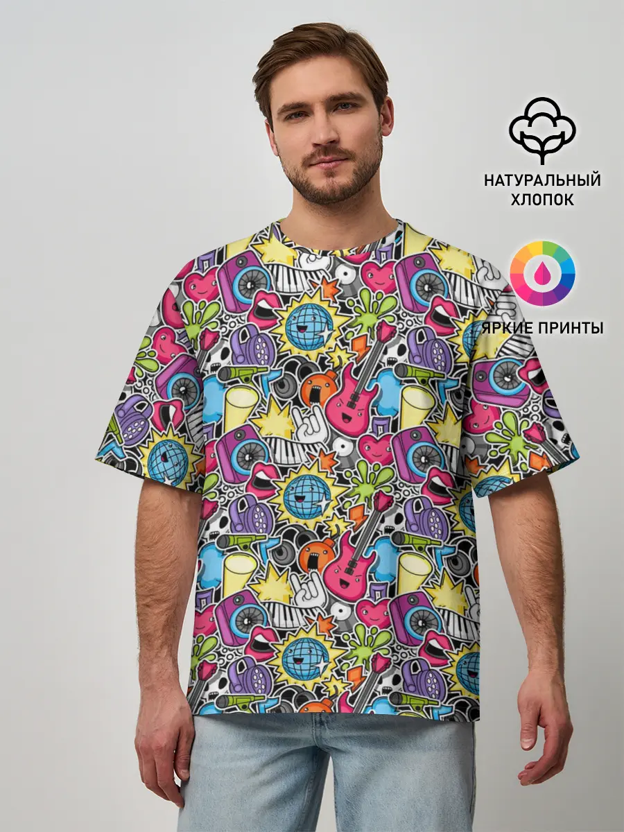 Мужская футболка оверсайз / Музыкант