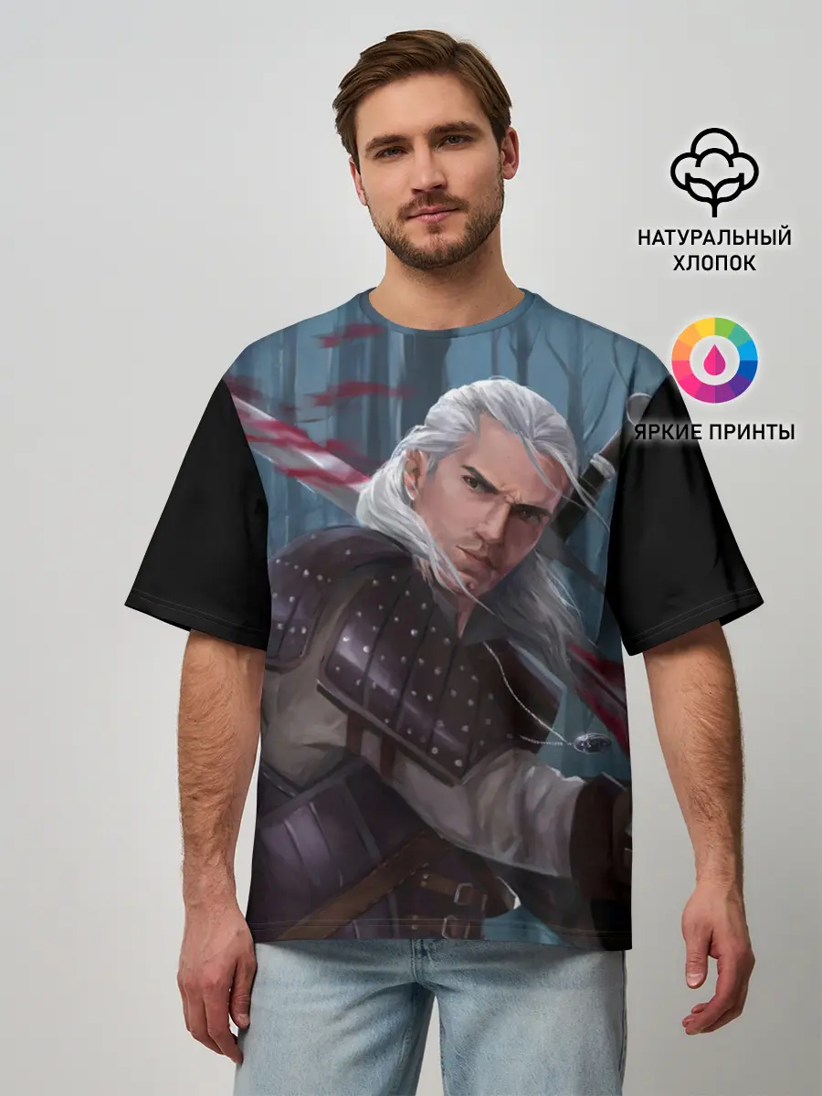Мужская футболка оверсайз / Ведьмак 2