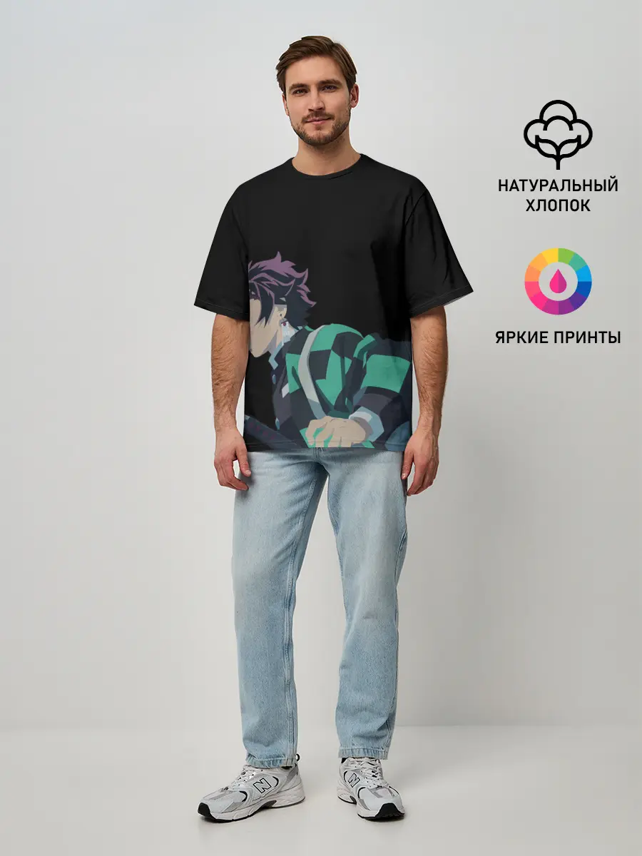 Мужская футболка оверсайз / Tanjirou Kamado