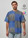 Мужская футболка оверсайз / Denim Patchwork