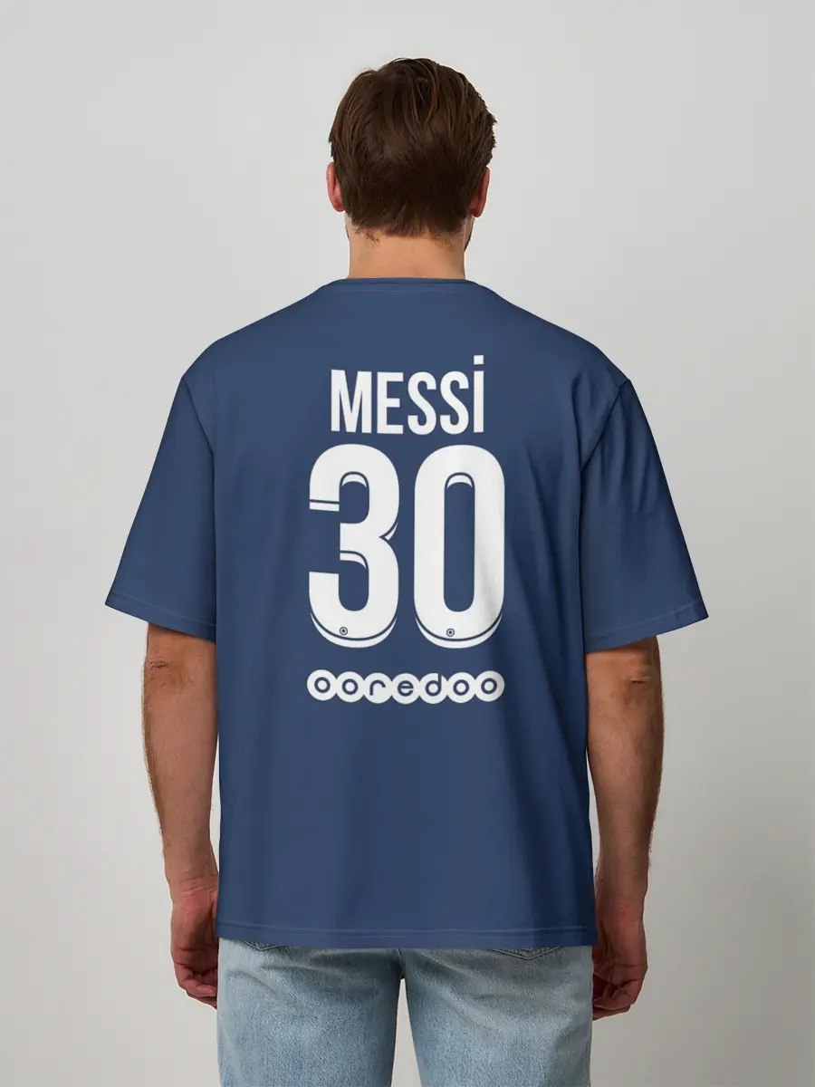 Мужская футболка оверсайз / Messi PSG Football