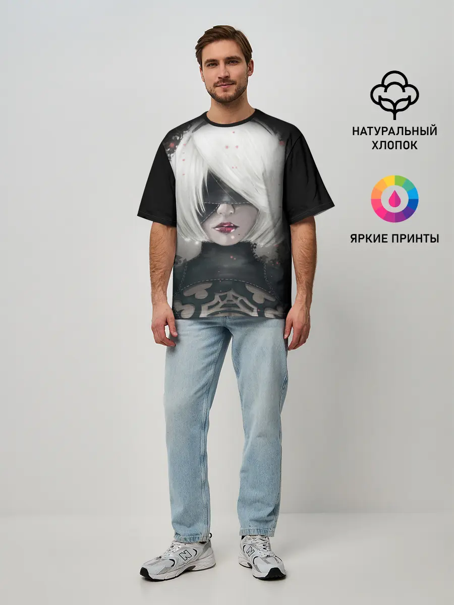 Мужская футболка оверсайз / YoRHa | Nier