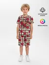Детская пижама с шортами / Розы в клеточку