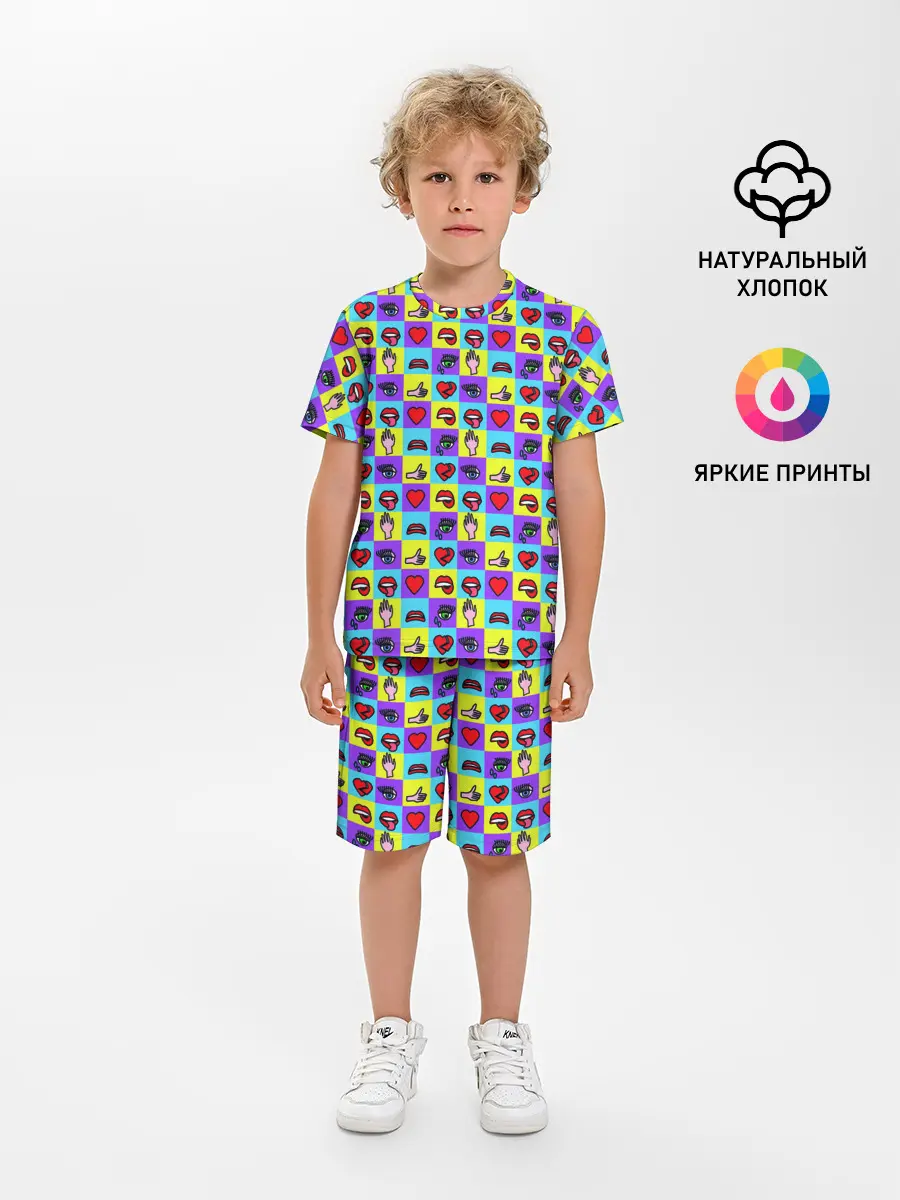 Детская пижама с шортами / Поп-арт