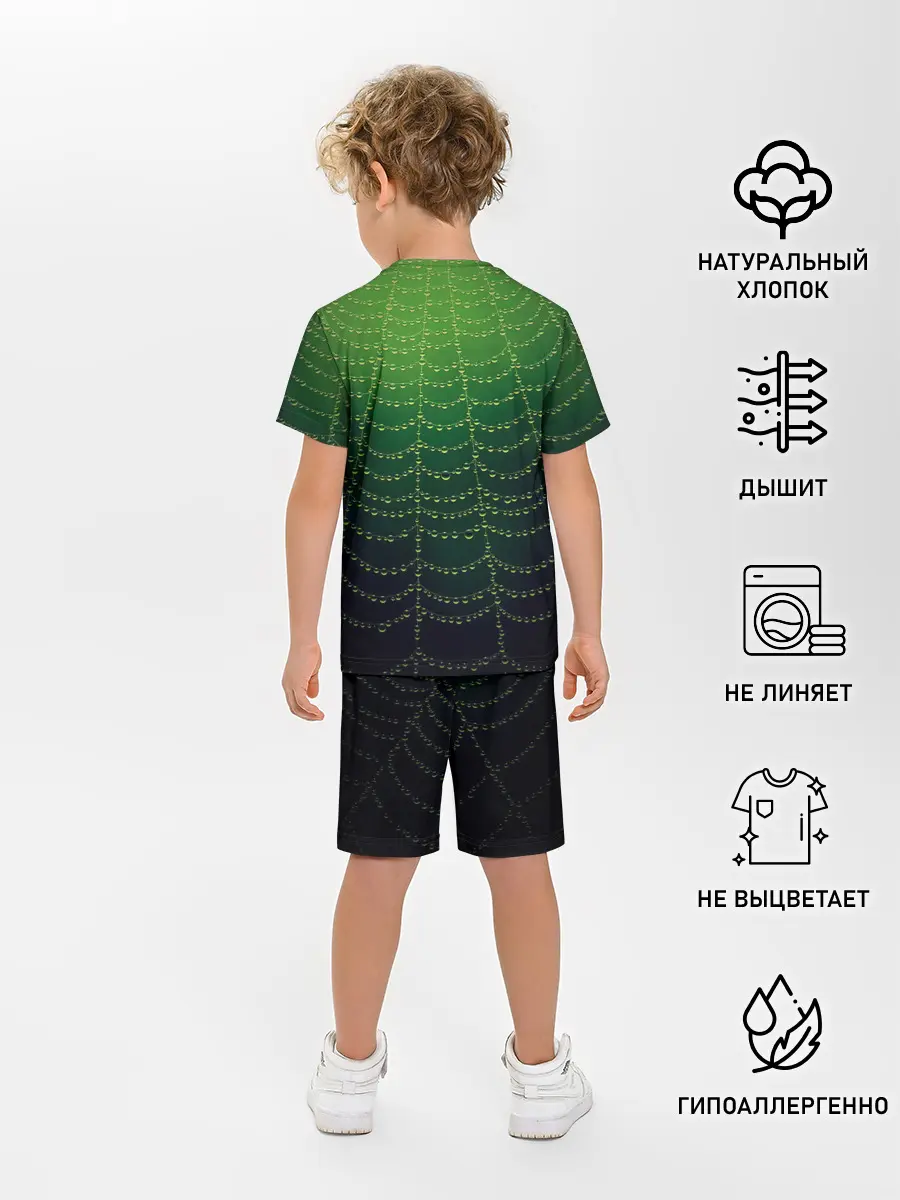Детская пижама с шортами / Паутина в лесу