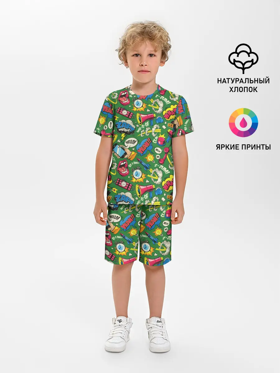 Детская пижама с шортами / Поп-арт