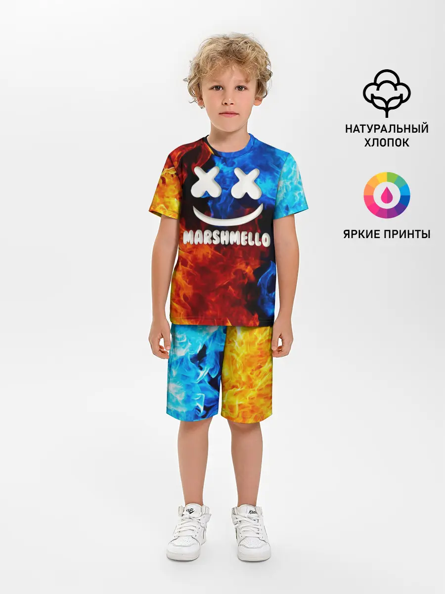 Детская пижама с шортами / Marshmello Fire