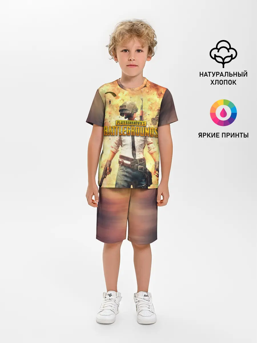 Детская пижама с шортами / PUBG BOOM